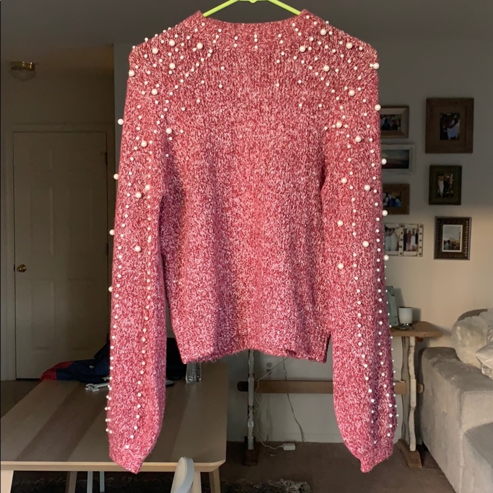 Blank nyc sweater with pearl detail